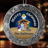 Load image into Gallery viewer, Designs by MyUtopia Shout Out:Christ The Baby Manger Scene Personalized Christmas Keepsake Ornament
