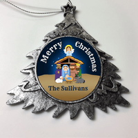 Load image into Gallery viewer, Designs by MyUtopia Shout Out:Christ The Baby Manger Scene Personalized Christmas Keepsake Ornament,Christmas Tree,Personalized Christmas Ornament
