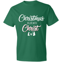 Load image into Gallery viewer, Designs by MyUtopia Shout Out:Christmas Begins with Christ - Lightweight Unisex T-Shirt,Kelly Green / S,Adult Unisex T-Shirt
