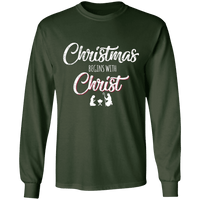 Load image into Gallery viewer, Designs by MyUtopia Shout Out:Christmas Begins with Christ - Ultra Cotton Long Sleeve T-Shirt,Forest Green / S,Long Sleeve T-Shirts
