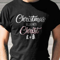 Load image into Gallery viewer, Designs by MyUtopia Shout Out:Christmas Begins with Christ Adult Unisex T-Shirt
