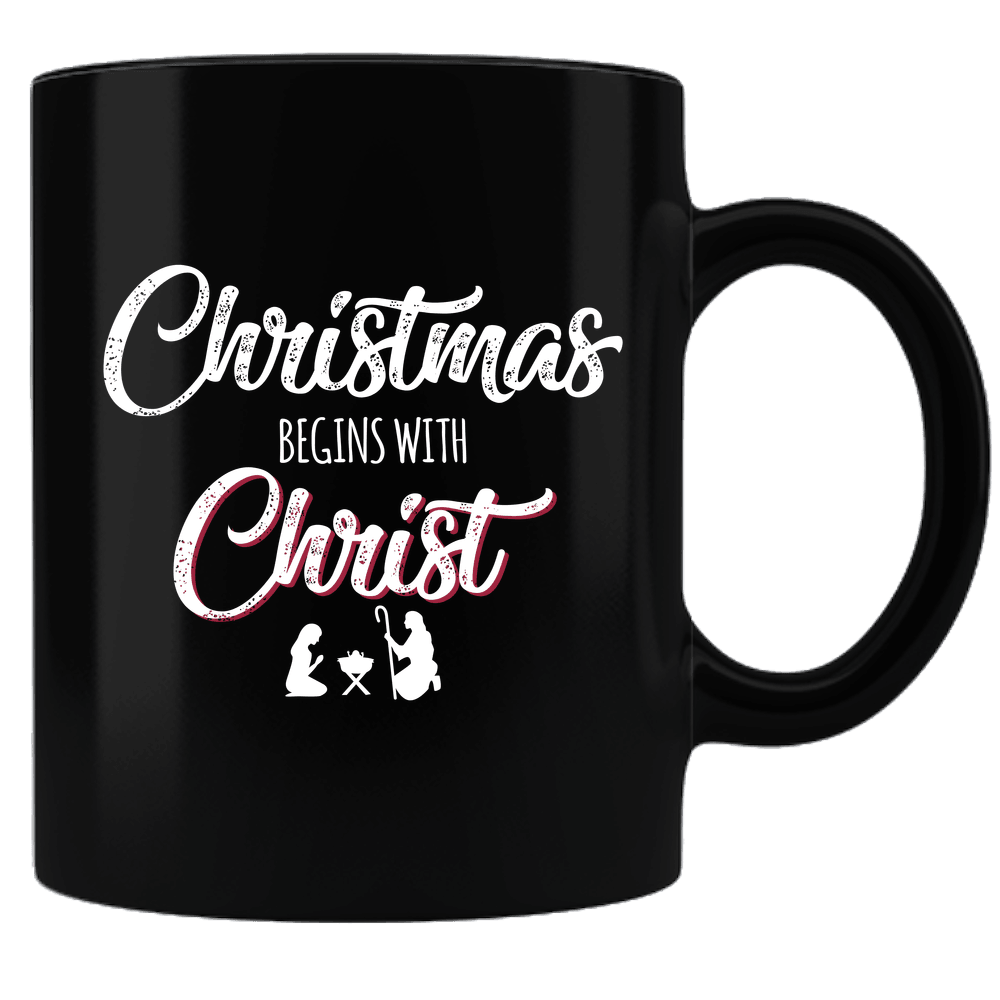 Designs by MyUtopia Shout Out:Christmas Begins with Christ Ceramic Coffee Mug,Default Title,Ceramic Coffee Mug