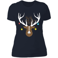 Load image into Gallery viewer, Designs by MyUtopia Shout Out:Christmas Deer - Ultra Cotton Ladies&#39; T-Shirt,Midnight Navy / X-Small,Ladies T-Shirts
