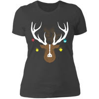 Load image into Gallery viewer, Designs by MyUtopia Shout Out:Christmas Deer - Ultra Cotton Ladies&#39; T-Shirt,Heavy Metal / X-Small,Ladies T-Shirts
