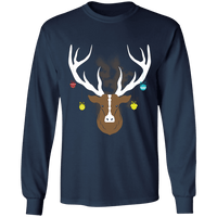 Load image into Gallery viewer, Designs by MyUtopia Shout Out:Christmas Deer - Ultra Cotton Long Sleeve T-Shirt,Navy / S,Long Sleeve T-Shirts
