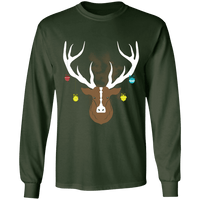 Load image into Gallery viewer, Designs by MyUtopia Shout Out:Christmas Deer - Ultra Cotton Long Sleeve T-Shirt,Forest Green / S,Long Sleeve T-Shirts
