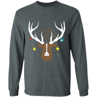Load image into Gallery viewer, Designs by MyUtopia Shout Out:Christmas Deer - Ultra Cotton Long Sleeve T-Shirt,Dark Heather / S,Long Sleeve T-Shirts
