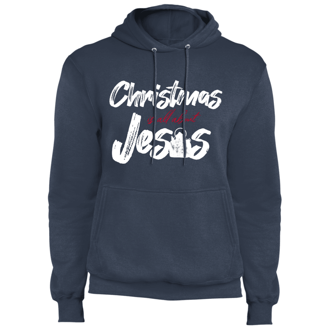 Designs by MyUtopia Shout Out:Christmas is All About Jesus - Core Fleece Unisex Pullover Hoodie,Navy / S,Sweatshirts