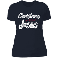 Load image into Gallery viewer, Designs by MyUtopia Shout Out:Christmas is All About Jesus - Ultra Cotton Ladies&#39; T-Shirt,Midnight Navy / X-Small,Ladies T-Shirts
