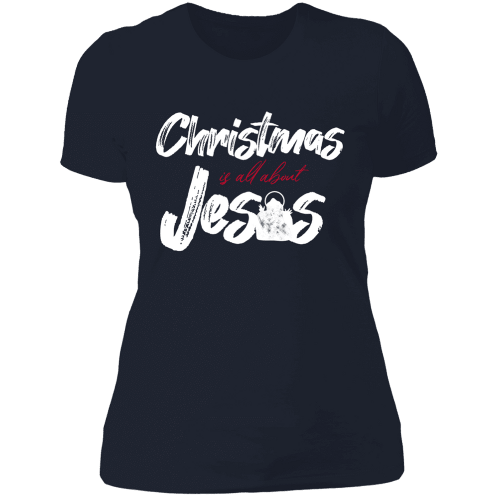Designs by MyUtopia Shout Out:Christmas is All About Jesus - Ultra Cotton Ladies' T-Shirt,Midnight Navy / X-Small,Ladies T-Shirts