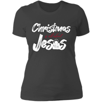 Load image into Gallery viewer, Designs by MyUtopia Shout Out:Christmas is All About Jesus - Ultra Cotton Ladies&#39; T-Shirt,Heavy Metal / X-Small,Ladies T-Shirts
