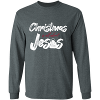 Load image into Gallery viewer, Designs by MyUtopia Shout Out:Christmas is All About Jesus - Ultra Cotton Long Sleeve T-Shirt,Dark Heather / S,Long Sleeve T-Shirts
