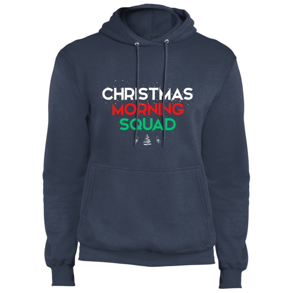 Designs by MyUtopia Shout Out:Christmas Morning Squad - Core Fleece Unisex Pullover Hoodie,Navy / S,Sweatshirts
