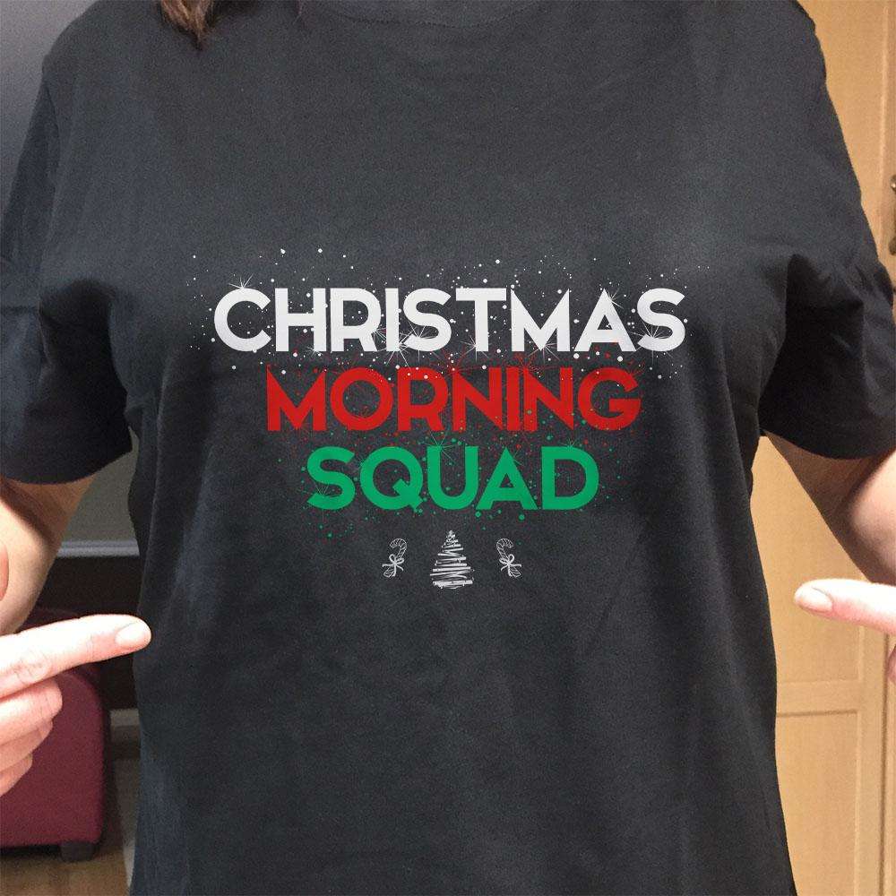 Designs by MyUtopia Shout Out:Christmas Morning Squad Adult Unisex T-Shirt