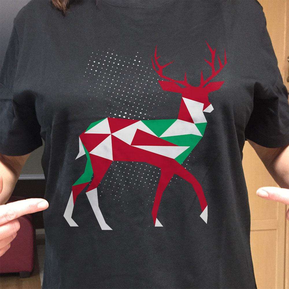 Designs by MyUtopia Shout Out:Christmas Reindeer Adult Unisex T-Shirt