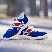 Load image into Gallery viewer, Designs by MyUtopia Shout Out:#CircleTheWagons Buffalo Fan Running Shoes,Kid&#39;s / 11 CHILD (EU28) / Royal Blue/White/Red,Running Shoes
