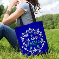 Load image into Gallery viewer, Designs by MyUtopia Shout Out:Classy Lassie Fabric Totebag Reusable Shopping Tote
