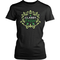 Load image into Gallery viewer, Designs by MyUtopia Shout Out:Classy Lassie T-Shirt,Black / XS,Ladies T-Shirts
