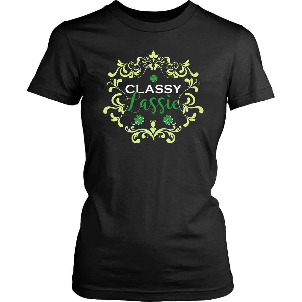 Designs by MyUtopia Shout Out:Classy Lassie T-Shirt,Black / XS,Ladies T-Shirts