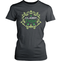 Load image into Gallery viewer, Designs by MyUtopia Shout Out:Classy Lassie T-Shirt,Charcoal / XS,Ladies T-Shirts
