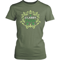 Load image into Gallery viewer, Designs by MyUtopia Shout Out:Classy Lassie T-Shirt,Fresh Fatigue / XS,Ladies T-Shirts
