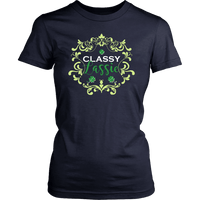 Load image into Gallery viewer, Designs by MyUtopia Shout Out:Classy Lassie T-Shirt,Navy / XS,Ladies T-Shirts

