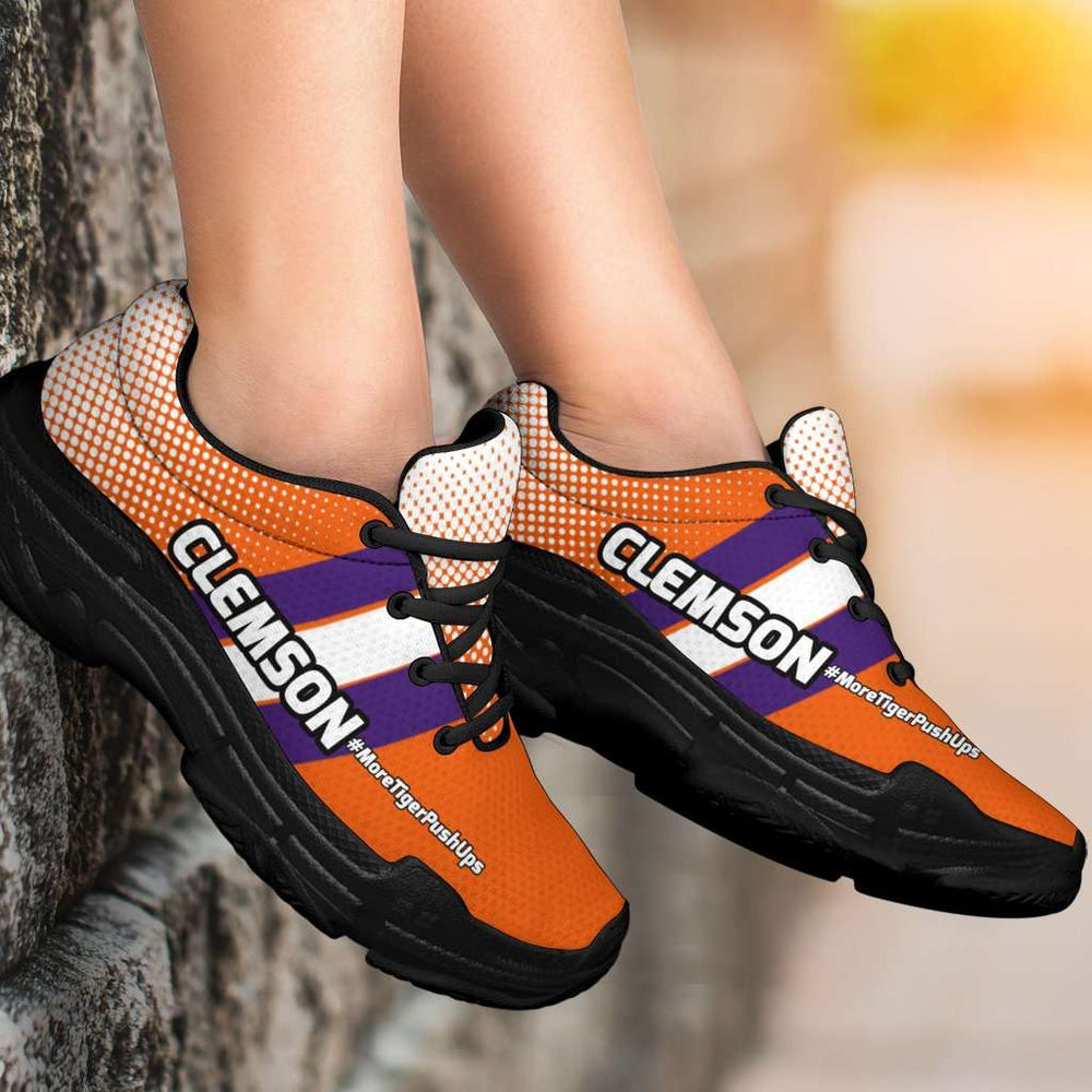 Designs by MyUtopia Shout Out:Clemson #MoreTigerPushUps Chunky Sneakers
