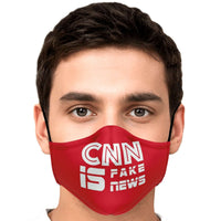 Load image into Gallery viewer, Designs by MyUtopia Shout Out:CNN is Fake News Fitted Fabric Face Mask with Adjustable Ear Loops.,Adult / Single / No filters,Fabric Face Mask
