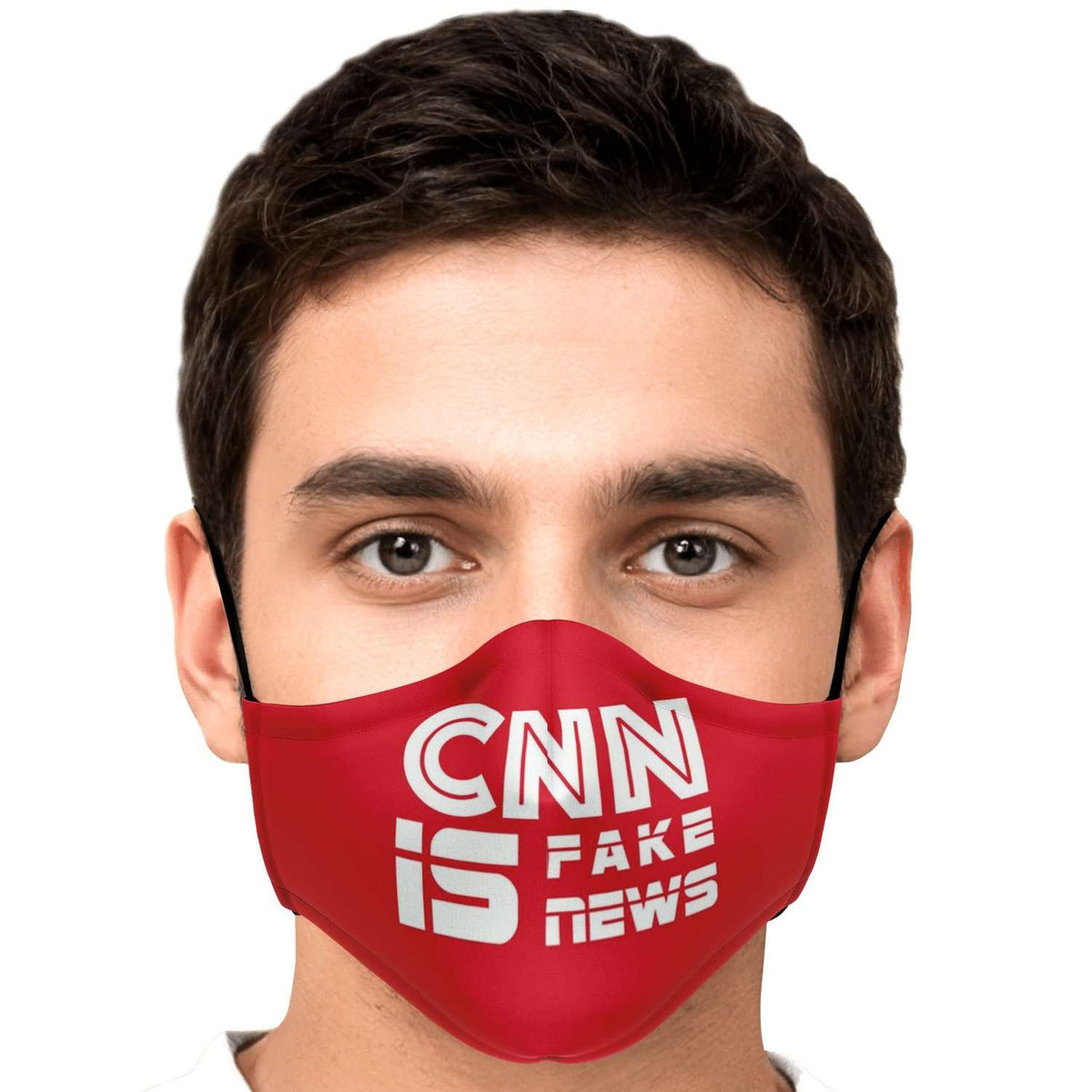 Designs by MyUtopia Shout Out:CNN is Fake News Fitted Fabric Face Mask with Adjustable Ear Loops.,Adult / Single / No filters,Fabric Face Mask