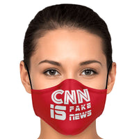 Load image into Gallery viewer, Designs by MyUtopia Shout Out:CNN is Fake News Fitted Fabric Face Mask with Adjustable Ear Loops.
