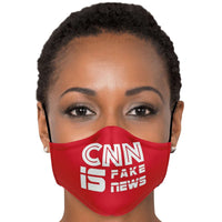 Load image into Gallery viewer, Designs by MyUtopia Shout Out:CNN is Fake News Fitted Fabric Face Mask with Adjustable Ear Loops.
