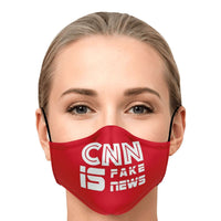Load image into Gallery viewer, Designs by MyUtopia Shout Out:CNN is Fake News Fitted Fabric Face Mask with Adjustable Ear Loops.
