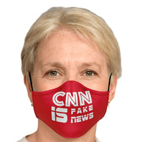 Load image into Gallery viewer, Designs by MyUtopia Shout Out:CNN is Fake News Fitted Fabric Face Mask with Adjustable Ear Loops.
