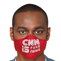 Load image into Gallery viewer, Designs by MyUtopia Shout Out:CNN is Fake News Fitted Fabric Face Mask with Adjustable Ear Loops.
