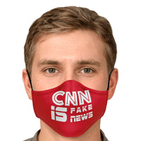 Load image into Gallery viewer, Designs by MyUtopia Shout Out:CNN is Fake News Fitted Fabric Face Mask with Adjustable Ear Loops.
