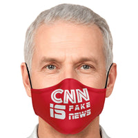 Load image into Gallery viewer, Designs by MyUtopia Shout Out:CNN is Fake News Fitted Fabric Face Mask with Adjustable Ear Loops.
