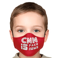 Load image into Gallery viewer, Designs by MyUtopia Shout Out:CNN is Fake News Fitted Fabric Face Mask with Adjustable Ear Loops.
