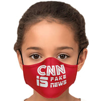 Load image into Gallery viewer, Designs by MyUtopia Shout Out:CNN is Fake News Fitted Fabric Face Mask with Adjustable Ear Loops.
