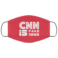Load image into Gallery viewer, Designs by MyUtopia Shout Out:CNN is Fake News Trump Humor Adult Fabric Face Mask with Elastic Ear Loops,3 Layer Fabric Face Mask / Red / Adult,Fabric Face Mask
