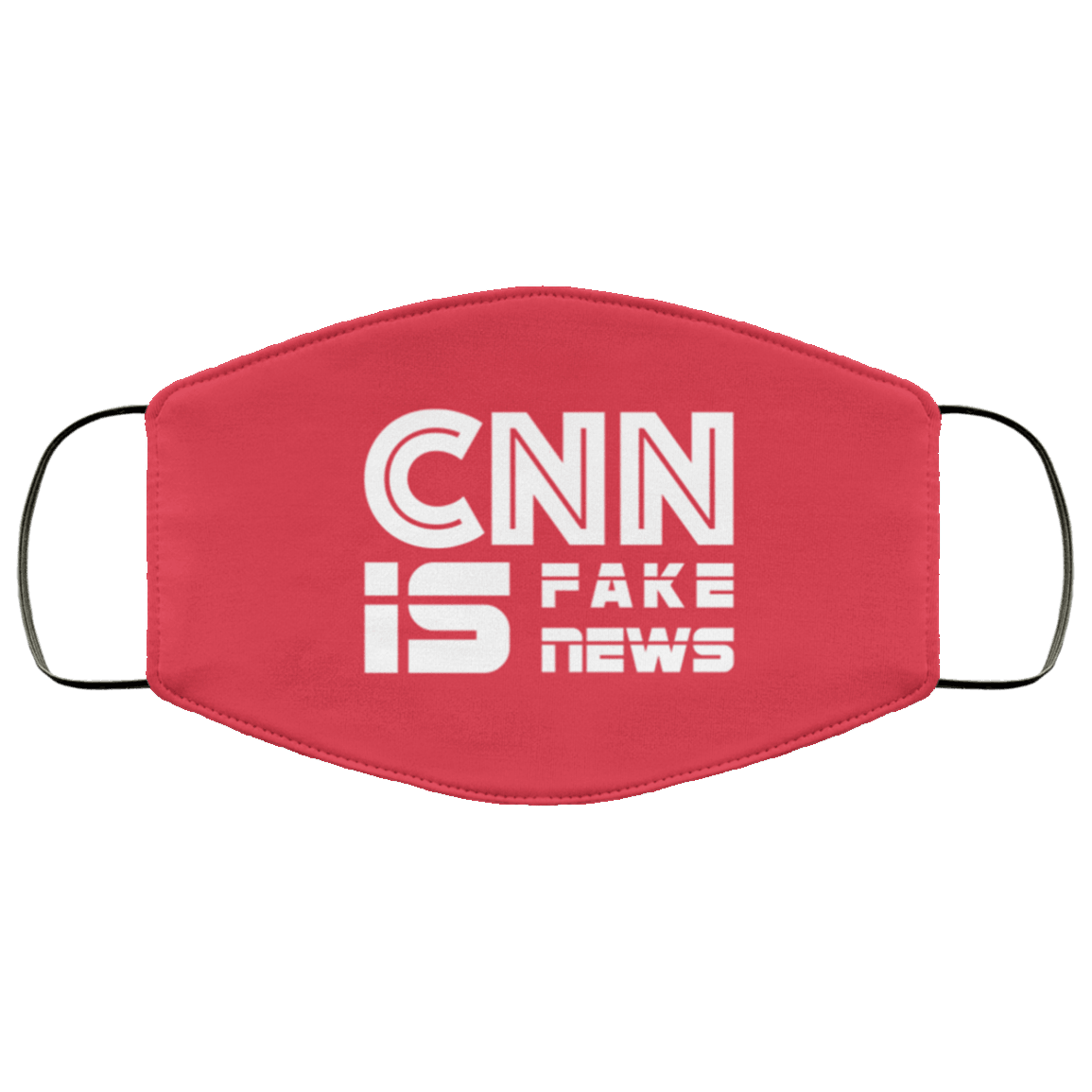Designs by MyUtopia Shout Out:CNN is Fake News Trump Humor Adult Fabric Face Mask with Elastic Ear Loops,3 Layer Fabric Face Mask / Red / Adult,Fabric Face Mask