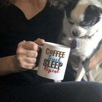 Load image into Gallery viewer, Designs by MyUtopia Shout Out:Coffee Teach Sleep Repeat White Ceramic Coffee Mug
