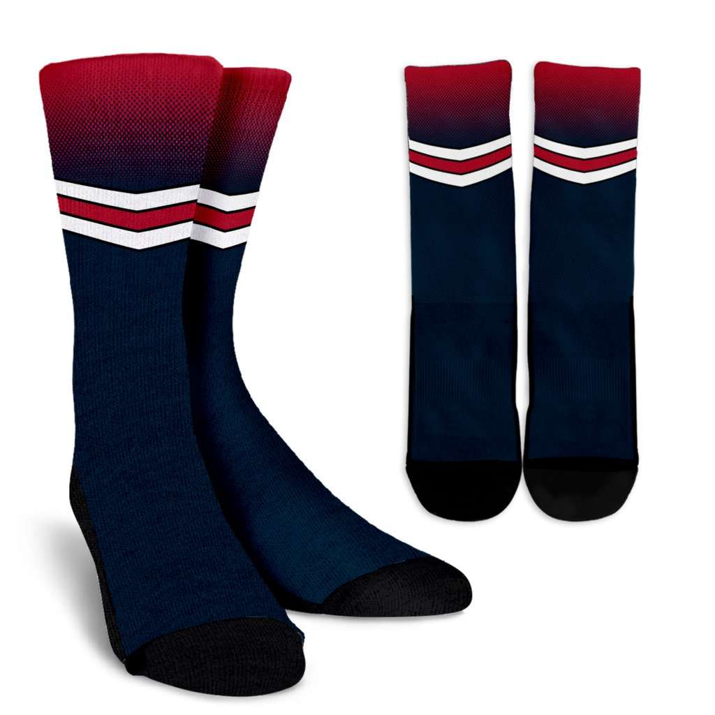 Designs by MyUtopia Shout Out:Collector Crew Socks - Liberty,Small/Medium / Blue/Red,Socks