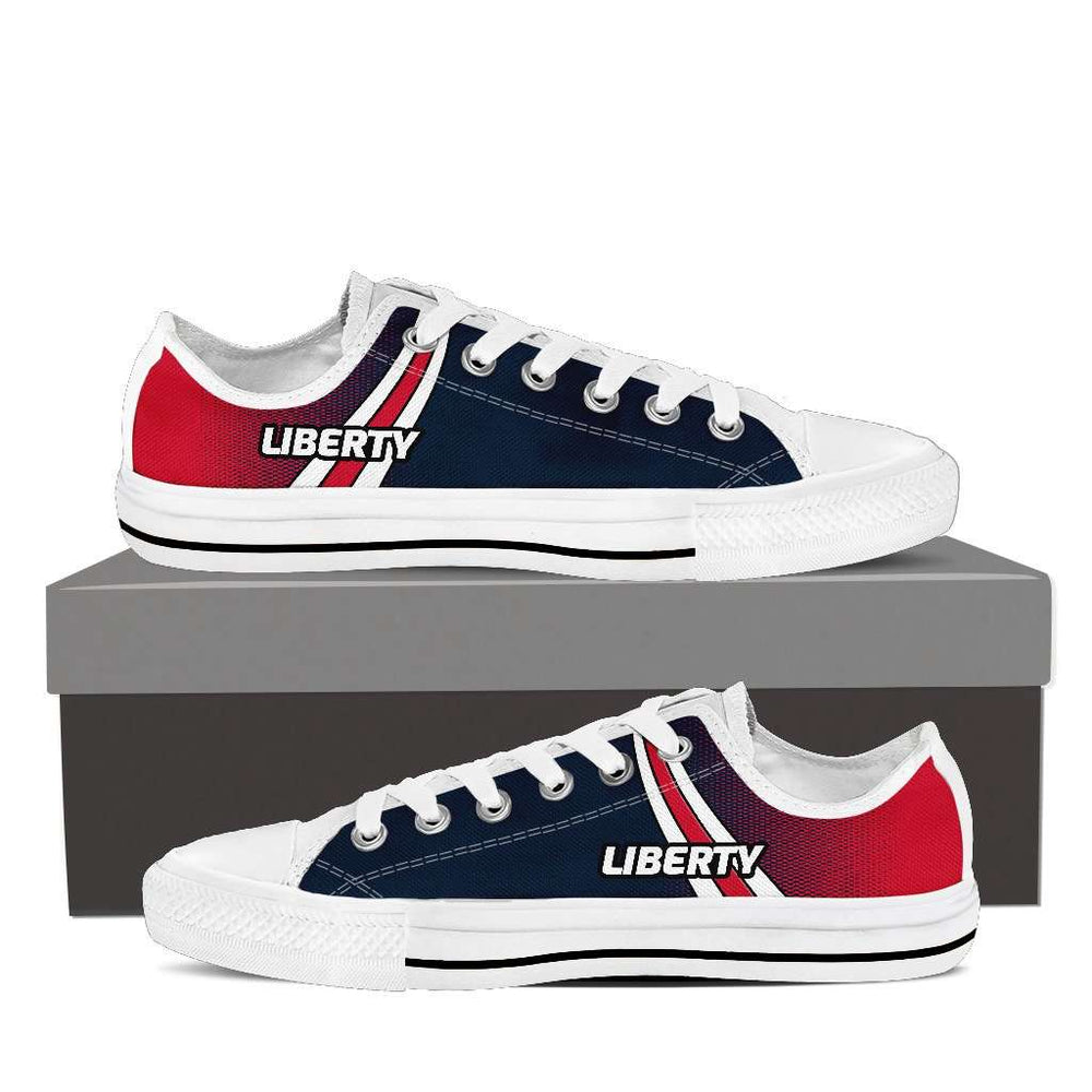 Designs by MyUtopia Shout Out:Collector Low Cut Shoes - Liberty,Men's / Men's US8 (EU40) / Red/Blue/White,Lowtop Shoes