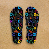 Load image into Gallery viewer, Designs by MyUtopia Shout Out:Colorful Alphabet Grade School Teacher Flip-Flops
