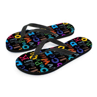 Load image into Gallery viewer, Designs by MyUtopia Shout Out:Colorful Alphabet Grade School Teacher Flip-Flops
