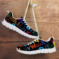 Load image into Gallery viewer, Designs by MyUtopia Shout Out:Colorful Alphabet Grade School Teacher Running Shoes
