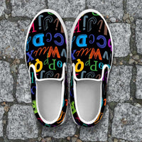 Load image into Gallery viewer, Designs by MyUtopia Shout Out:Colorful Alphabet Grade School Teacher Slip-on Shoes
