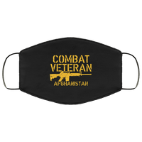 Load image into Gallery viewer, Designs by MyUtopia Shout Out:Combat Veteran Afghanistan Adult Fabric Face Mask with Elastic Ear Loops,3 Layer Fabric Face Mask / Black / Adult,Fabric Face Mask
