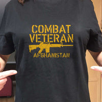 Load image into Gallery viewer, Designs by MyUtopia Shout Out:Combat Veteran Afghanistan Adult Unisex T-Shirt
