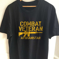 Load image into Gallery viewer, Designs by MyUtopia Shout Out:Combat Veteran Afghanistan Adult Unisex T-Shirt,S / Black,Adult Unisex T-Shirt
